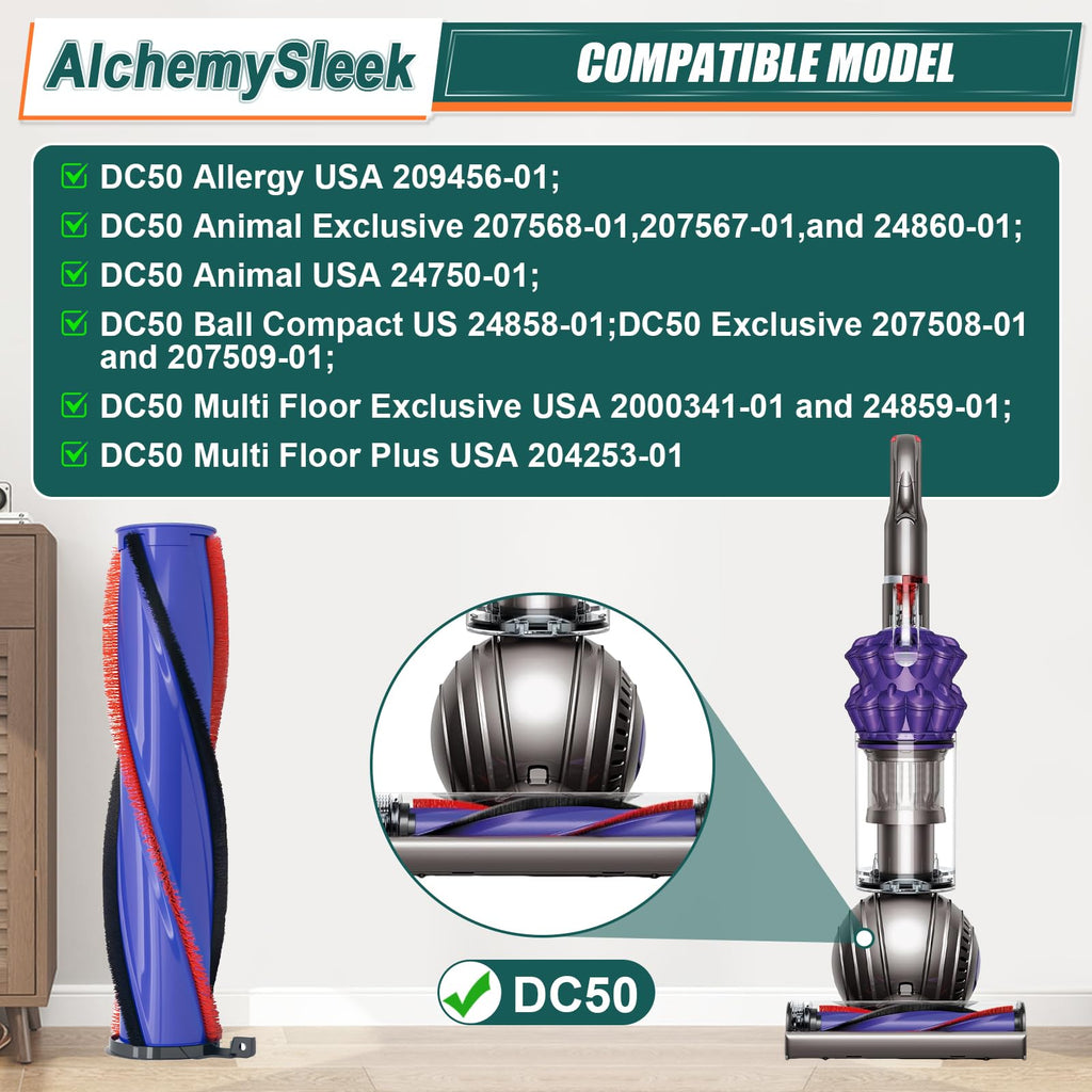 AlchemySleek Brush Roll for Dyson DC50 Animal, and DC50 Multi Floor Models