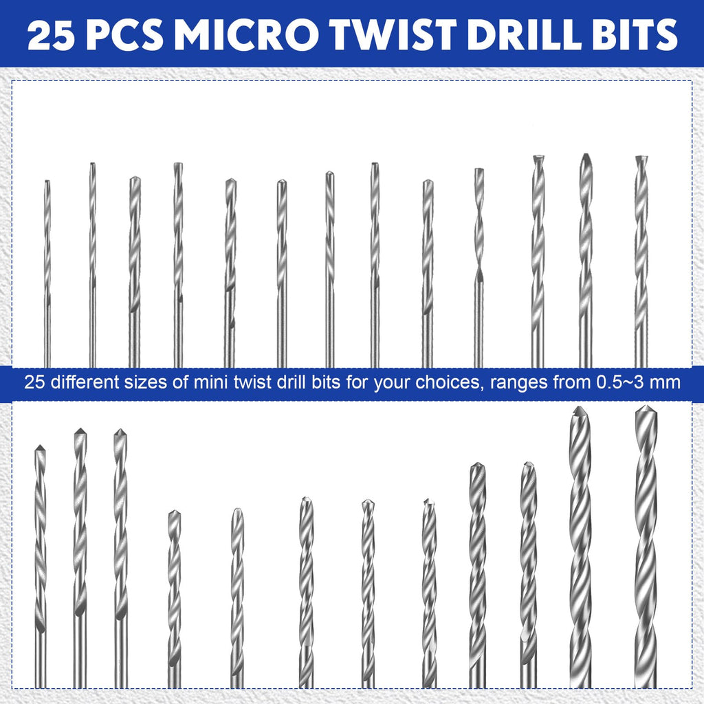 Mudder 36 Pcs Pin Vise Hand with Micro Drill Bits Set, Blue