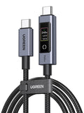 Nexode 240W USB-C to USB-C Cable with TFT Smart Display, 6.6ft | Tap to rotate, long-press off. Nylon braided +