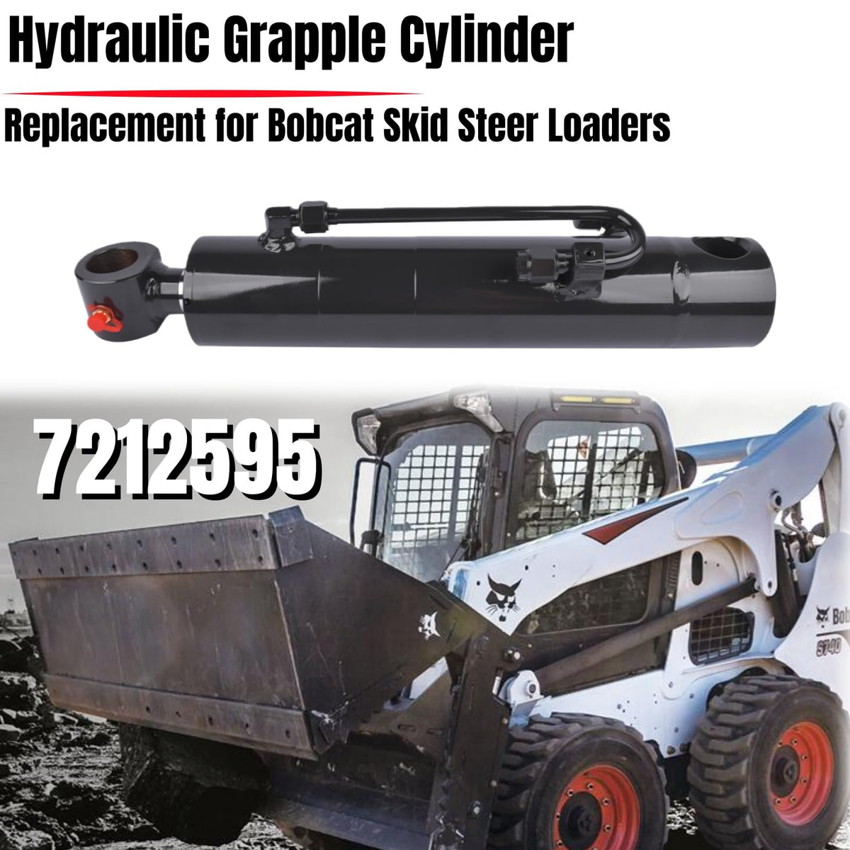 Hydraulic Grapple Cylinder 7212595 for Bobcat Skid Steer Loaders Mixizap