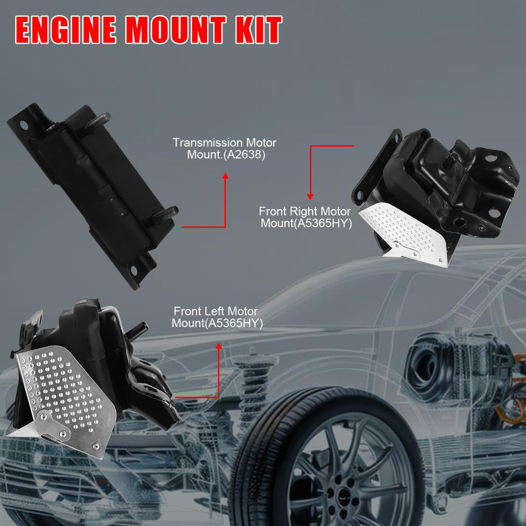 Engine Motor Mount &Trans Mount Set fit for Cadillac Escalade 2007-2014