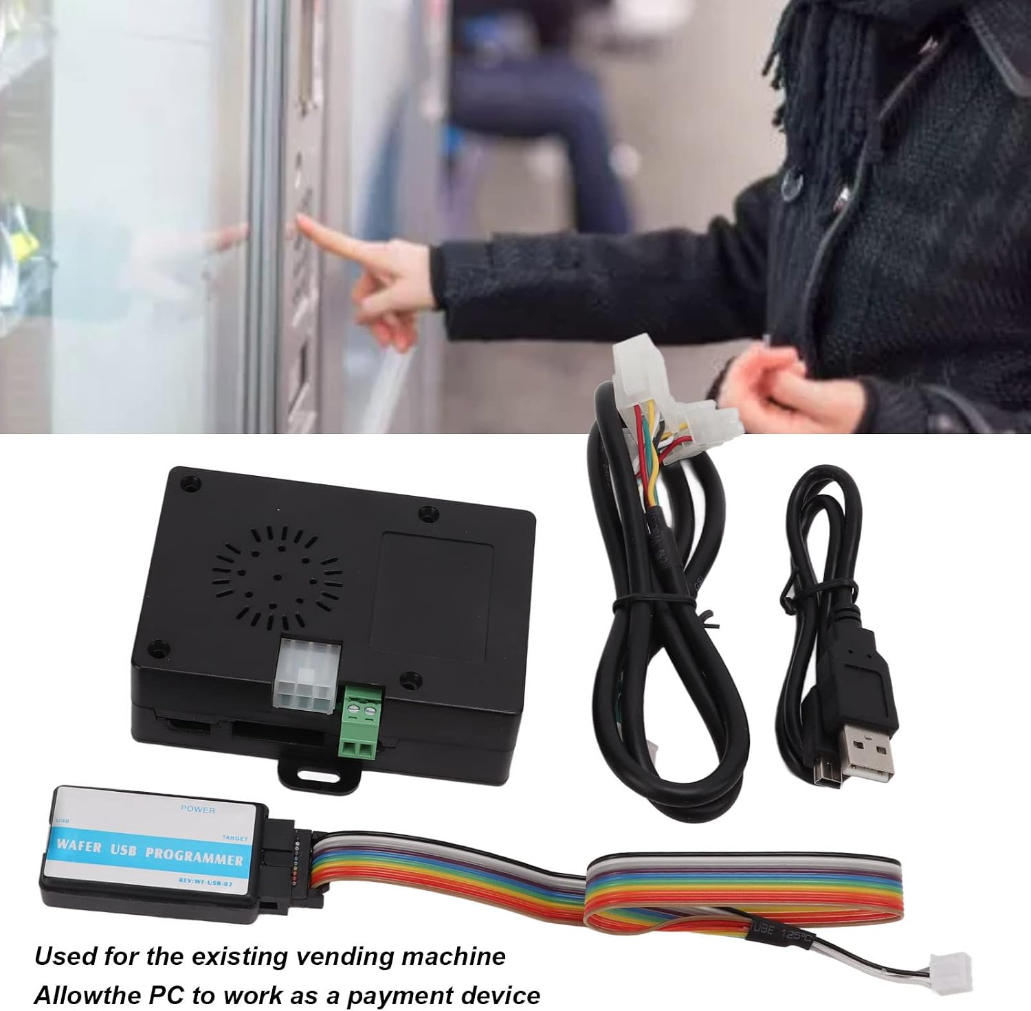 PC Interface to MDB Adapter Box Coin Acceptor Validator Simulator for Vending Machine, Portable Vending Machine