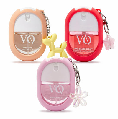 Hand Sanitizer Spray with Case & Charm, Travel Size Tropical Floral Trio