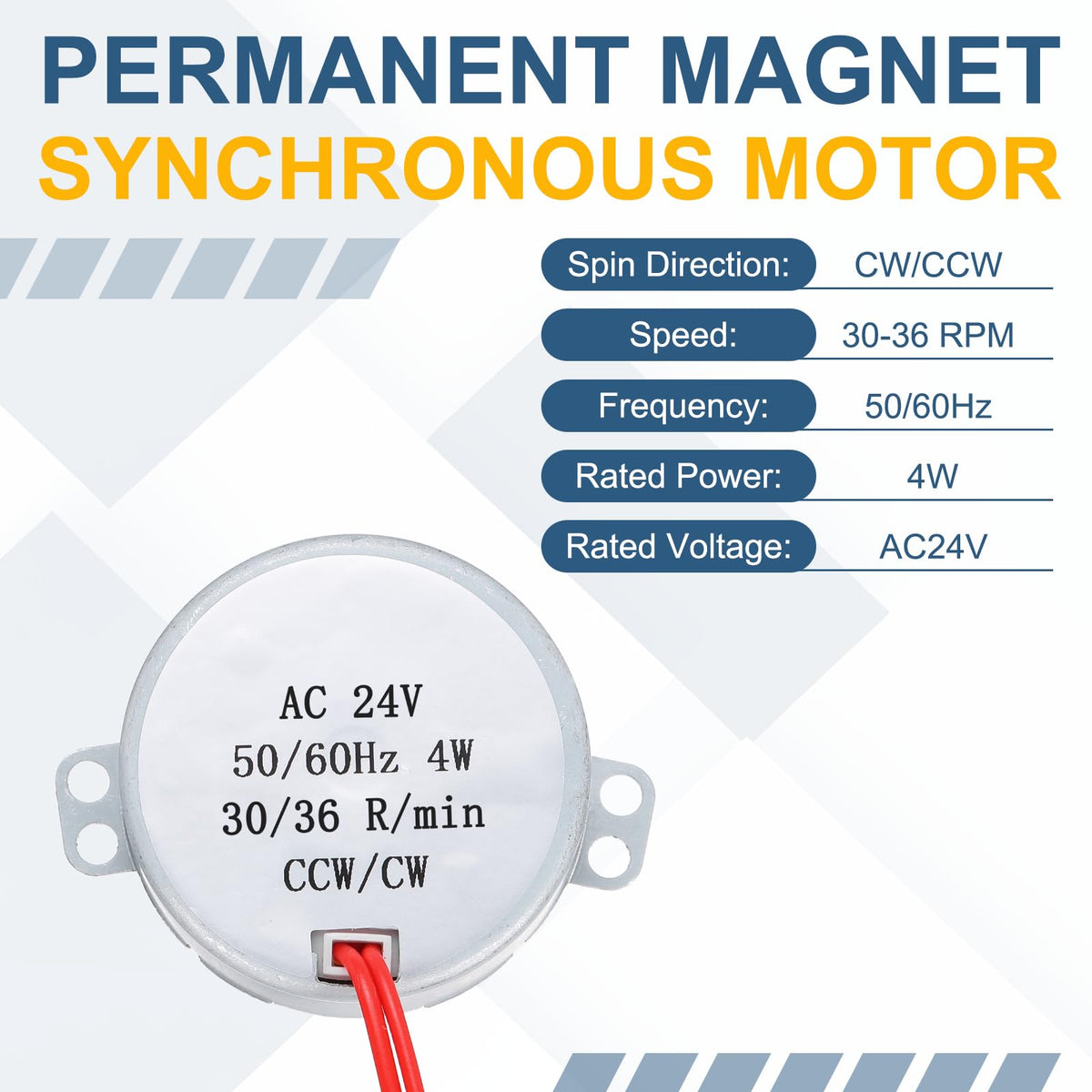 MECCANIXITY 2Pcs TYC-50 Synchronous Motor AC12V 50/60Hz 30-36RPM 4W