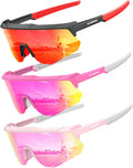 Polarized Sport Sunglasses Men Women Bike Sunglasses for Men Cycling UV Protection Driving Fishing 3 Packs
