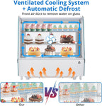 Commercial Refrigerator Display Case, 4.2 Cu.Ft. Refrigerated Display Case, Cake Fridge Countertop Pastry Display
