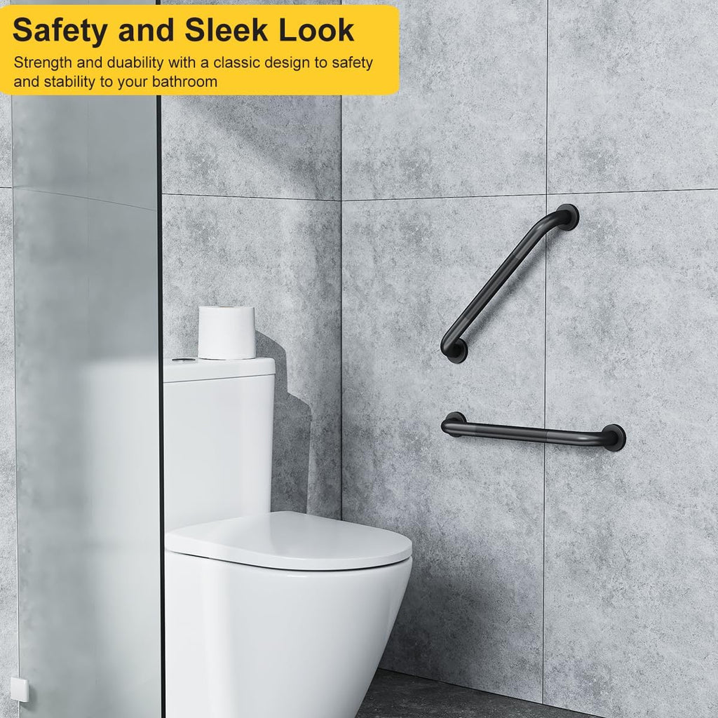 2 Pack Shower Grab Bar, 16 Inch Stainless Steel Bathroom Grab Bar with Anti-Slip Knurled Grip, Shower Handle Bath