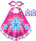 Kids Superhero-Capes Mask for Boys Girls Superhero-Costumes | Star Super Hero Capes Masks with Cuffs, Dress-up Toys &