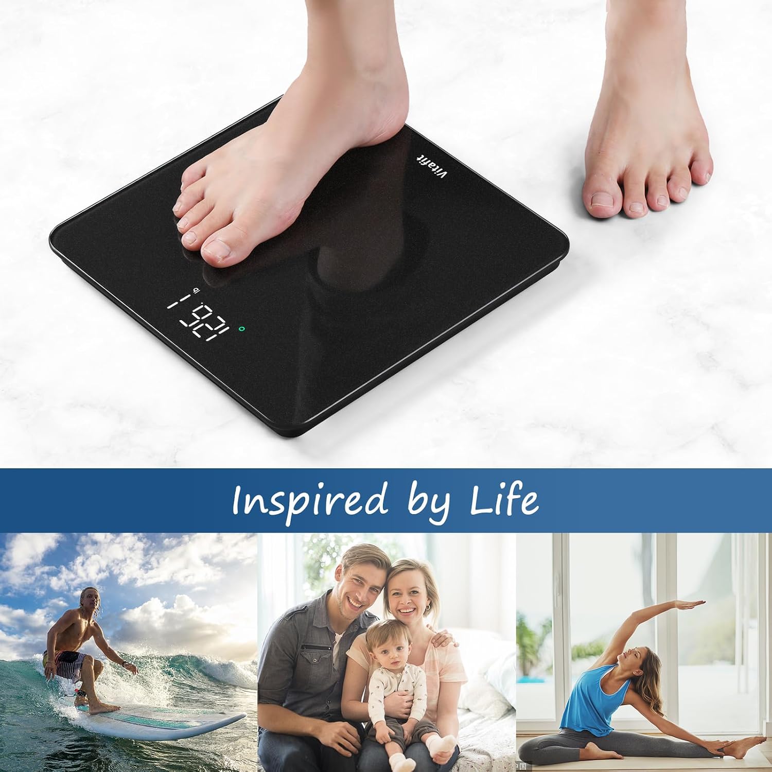 Bathroom Scale for Body Weight High Accuracy 0.1lb, 400lb, LED | Professional Factory Since 2001 Digital Weighing