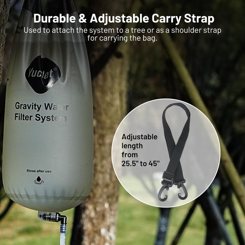 Gravity Water Filter System w/ 2-Gal Bag & 0.1-Micron Filter Straw | Gravity-Fed Water Filtration System Water