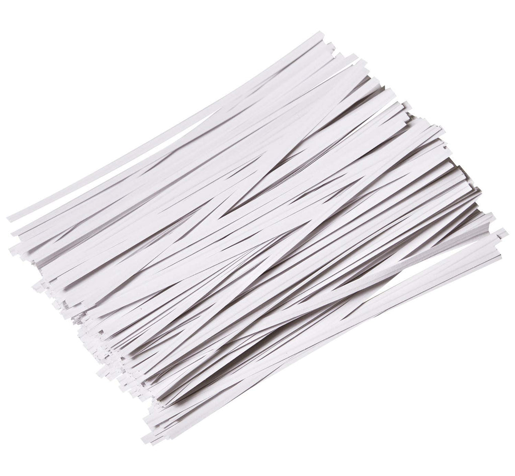 1000 Pcs 6" Paper White Twist Ties Reusable Bread Ties