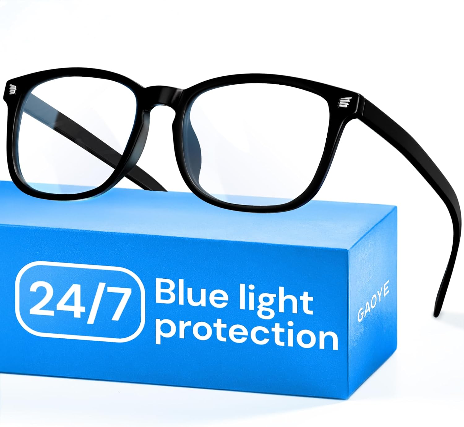 Blue Light Glasses for Computer & Gaming - Black | Blue Light Blocking, Anti UV Ray Lenses, Scratch-Resistant