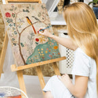 Persian Birds Flowers Paint by Numbers Kit for Adults Beginner, with Framed