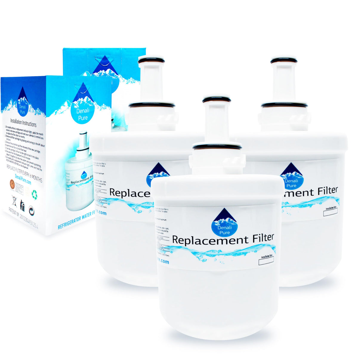 3-Pack Replacement for Samsung RS263BBSH Refrigerator Water Filter