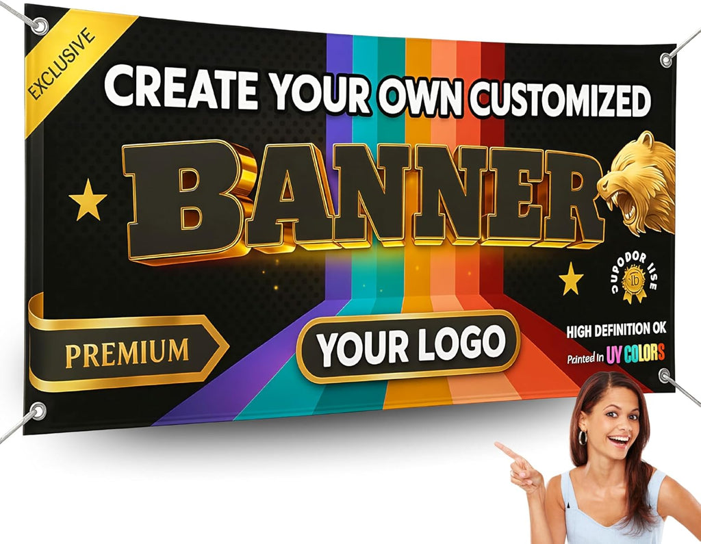 Custom Vinyl Banner, Made in USA, Full Color Design | Print Image, Logo, Text Anything, Personalized customizable