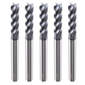 LU&MN Tungsten Carbide Square End Mills, 4 Flute, 1/8", 5 PCS