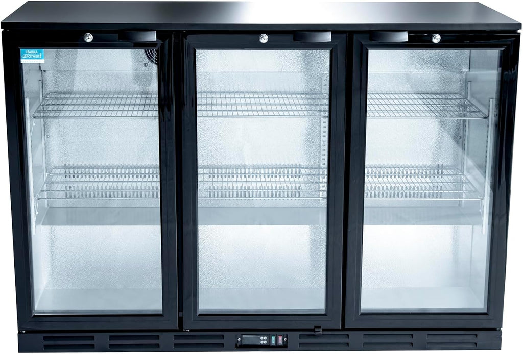 Hakka 53 Inch Back Bar Cooler - 3 Glass Doors Beverage Refrigerator