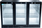 Hakka 53 Inch Back Bar Cooler - 3 Glass Doors Beverage Refrigerator
