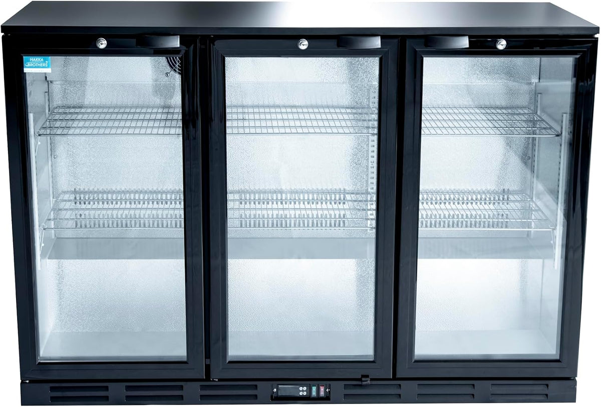 Hakka 53 Inch Back Bar Cooler - 3 Glass Doors Beverage Refrigerator
