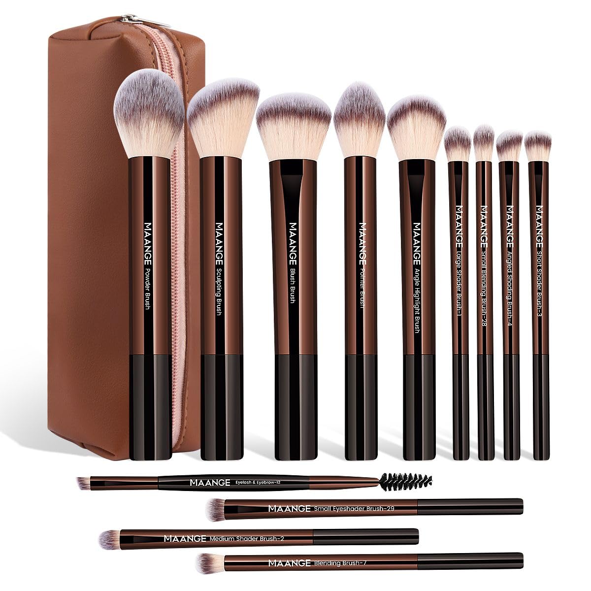 13 PCS Makeup Brushes Professional Make Up Brushes Premium Synthetic Powder Concealers Brushes Travel Makeup Brush