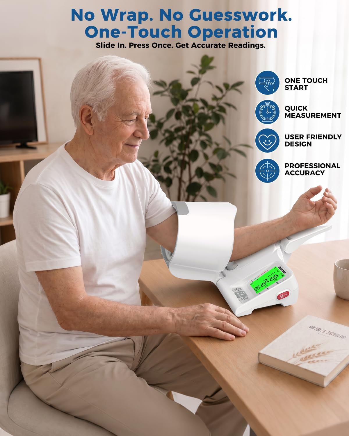 Upper Arm Blood Pressure Monitor, One-Touch Automatic Monitor