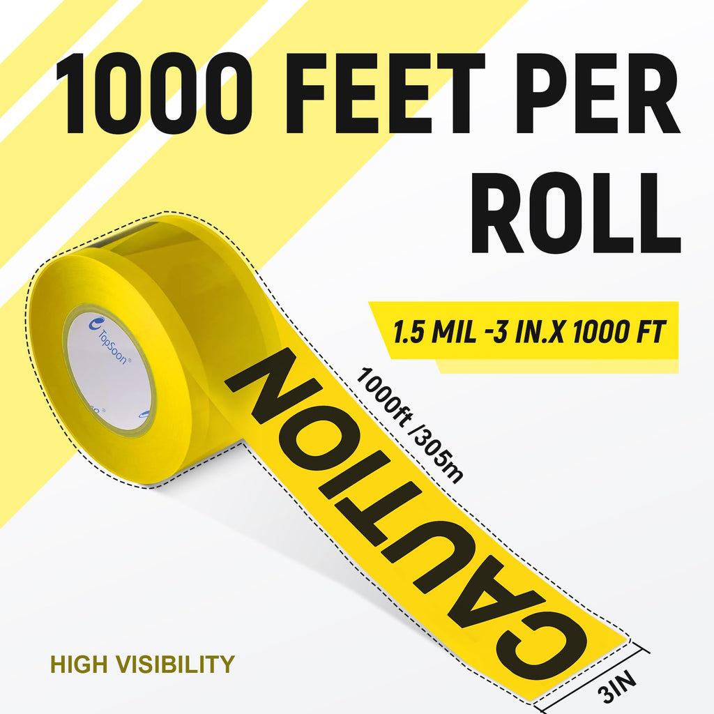 Caution Tape Roll, 3 Inch x 1000FT, Halloween Decor