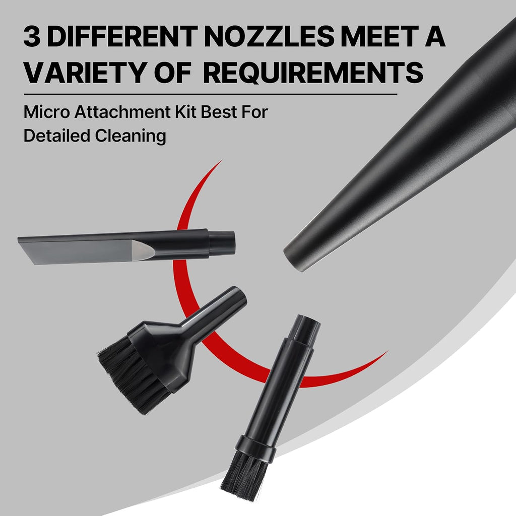 Micro Cleaning Nozzle Kit, 1-1/4" Vacuum Attachments, 6 Pieces | Detailed-Cleaning Attachments for Compact Wet Dry