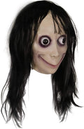 MOMO Mask for Adult Horror Devil Mask, Scary Costume Halloween Creepy Cosplay Party Decoration Prop, Halloween Scary