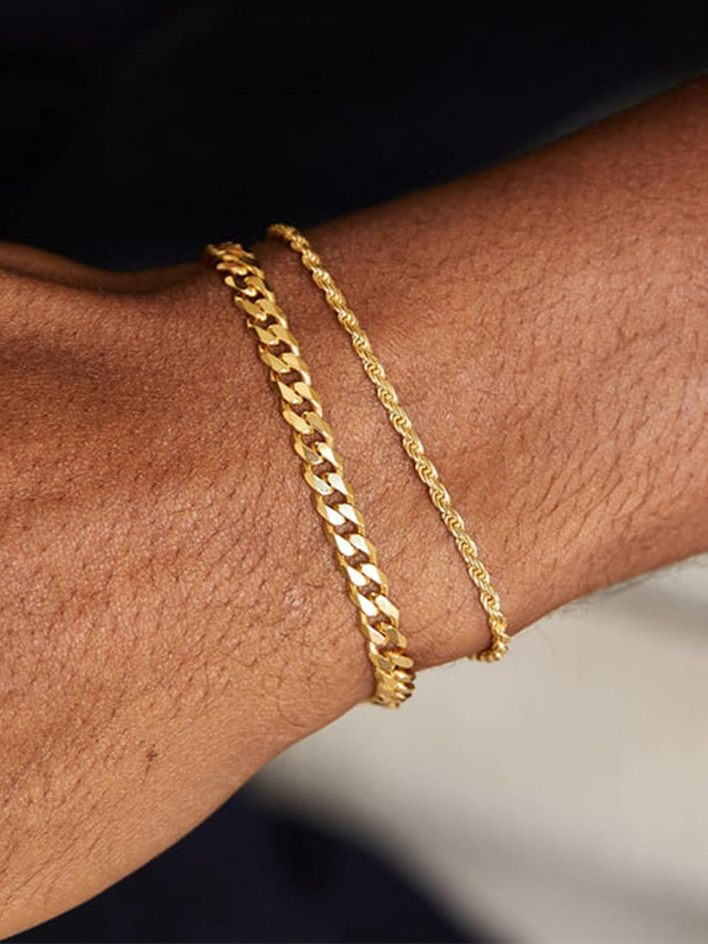 Mens Bracelet for Men Rakhi Gifts for Men Jewelry | 2 PCS Silver/Gold Bracelets for Men Chain,Pulseras Para Hombres