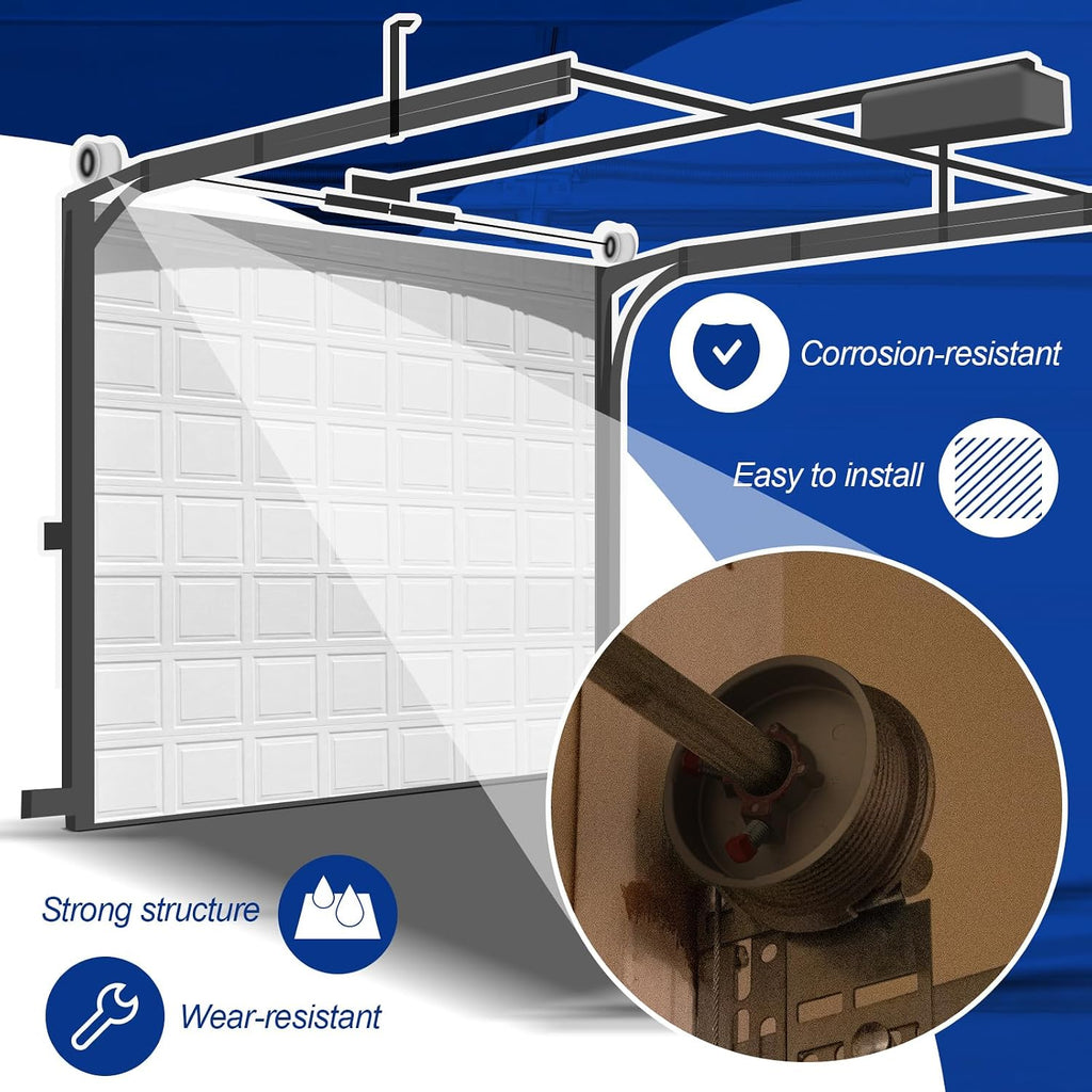 Garage Door Torsion Spring Kit for 7 Feet High Garage Doors Includes Cable Rollers, Cables, Brackets and Hardware