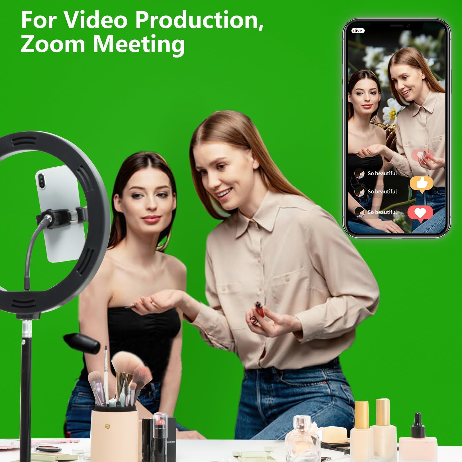 Chromakey Green Screen Backdrop, 5x7ft Small Background Fabric | Solid Chroma Green, Polyester Cloth, Perfect for