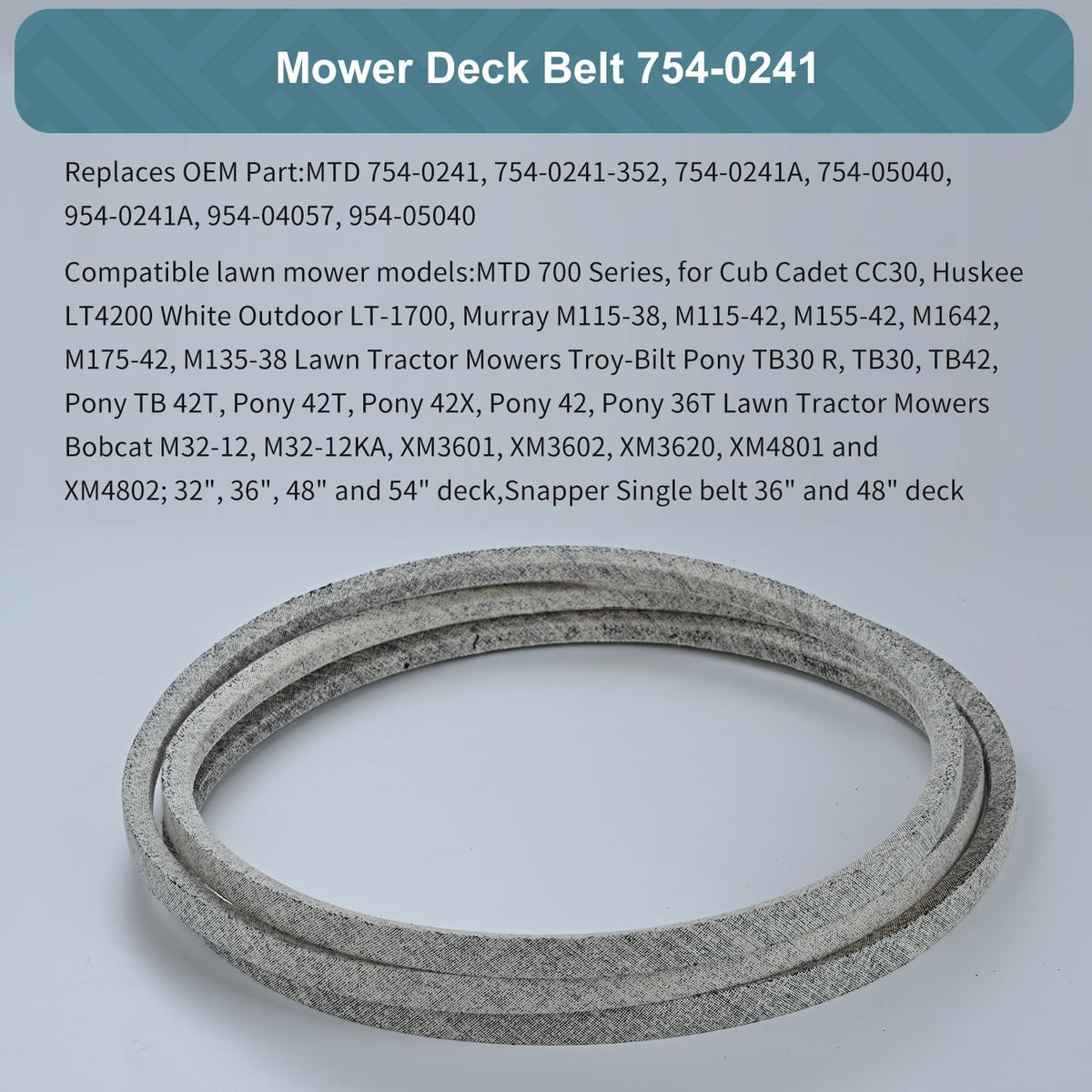 Holdly 754-0241 Drive Belt 5/8 x 35'', Upper Drive Belt 954-05040 954-0241A