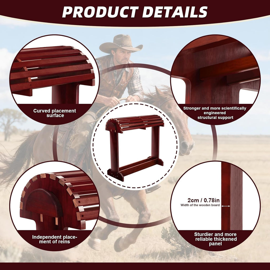 Extra-Large Wood Saddle Rack-Enhanced Height & Length with Reinforced Stability,Non-Abrasive Design,Heavy-Duty Saddle