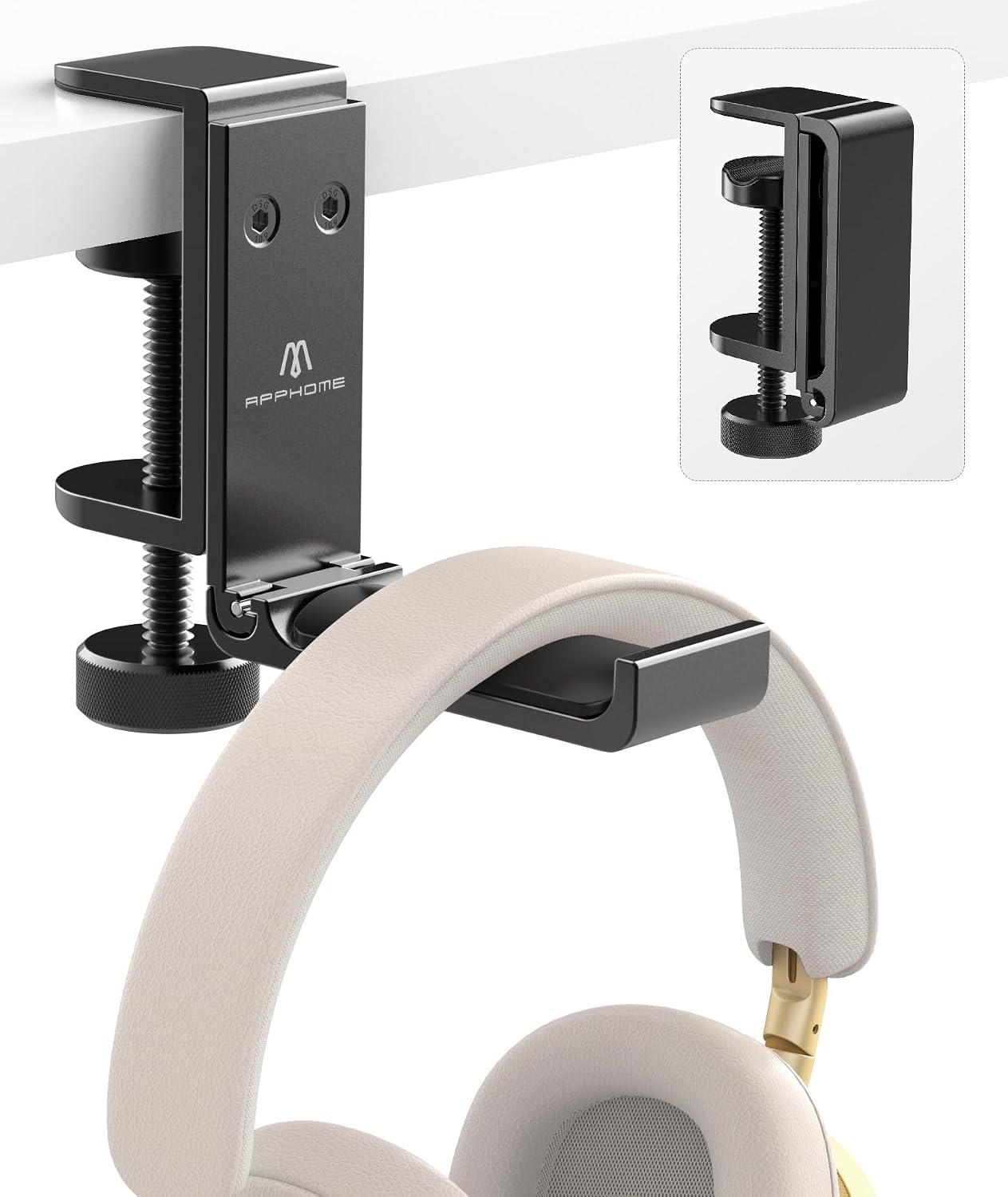 New Foldable Headphone Stand Hanger Holder Aluminum Headset Soundbar Stand Clamp Hook Under Desk Space Save Mount