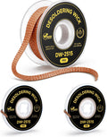 Solder Wick Braid 3-Pack, No-Clean Rapid Absorption Desoldering Wick, 0.1" Width 10ft Length (Total 30ft) Solder Sucker Wire for PCB Circuit Board Repair & Component Disassembly