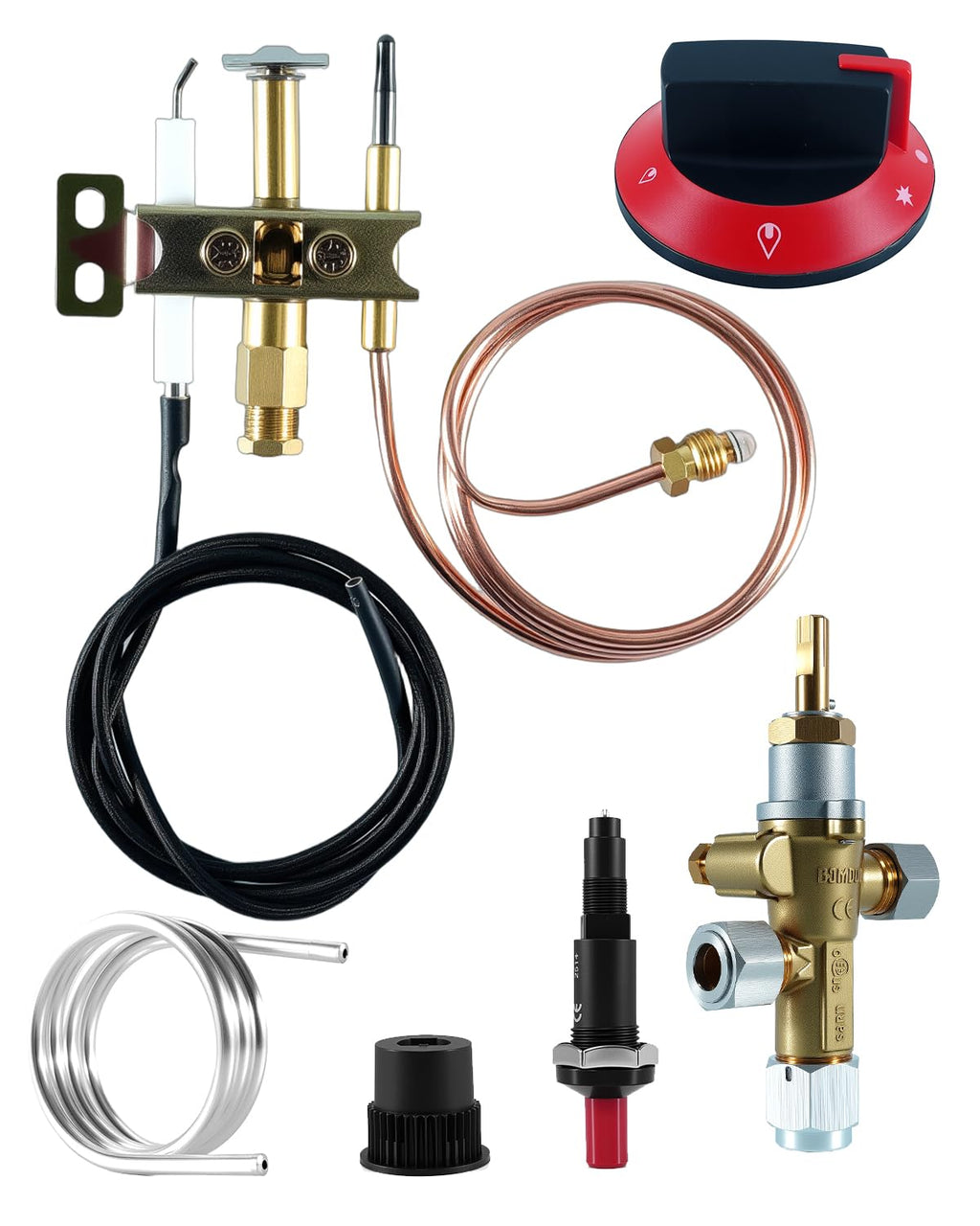 GUXPCH LP Gas Fire Pit Safety Control Valve Kit with Pilot Burner