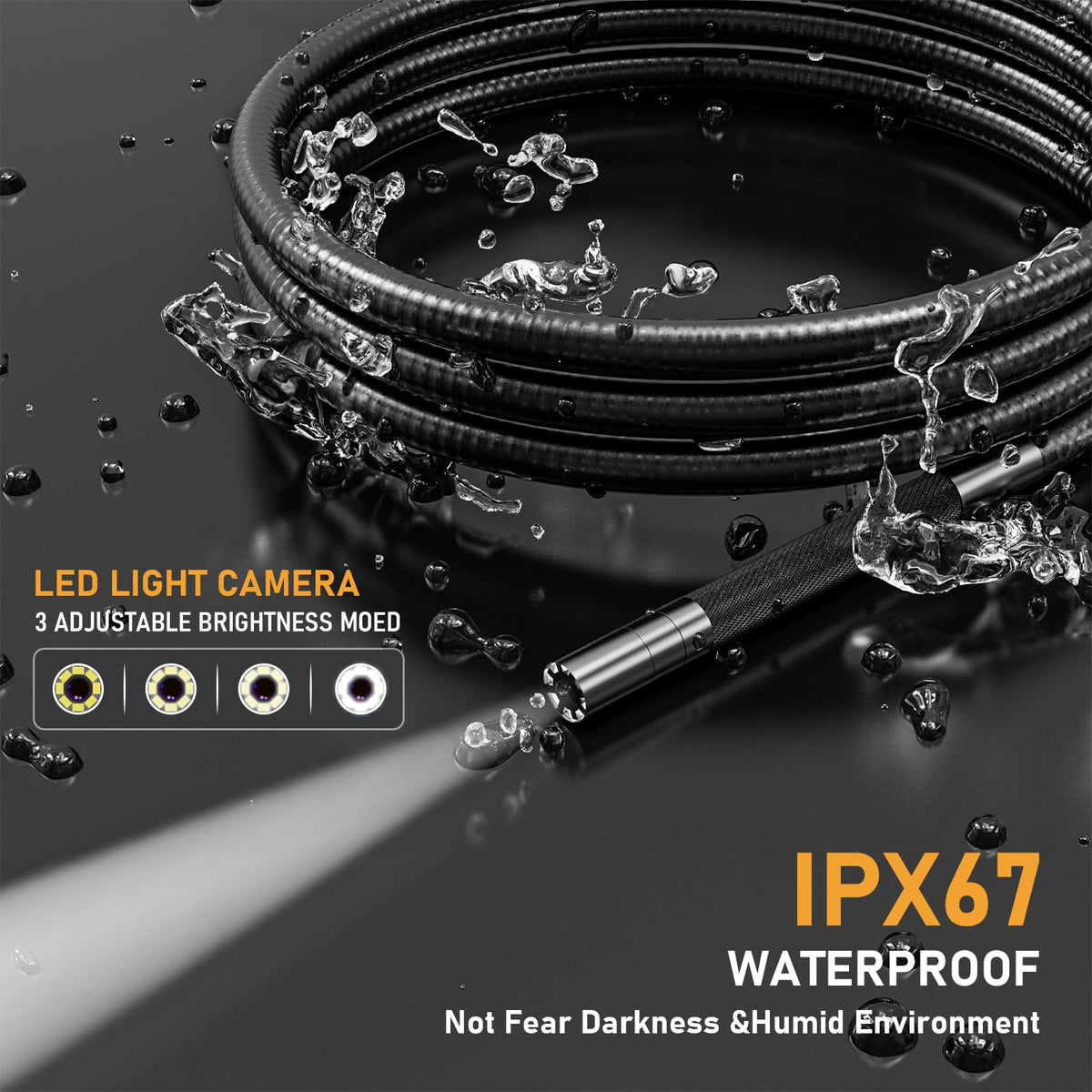 ZEENSUY 3.9mm Two-Way Articulating Borescope, Endoscope Camera with Light