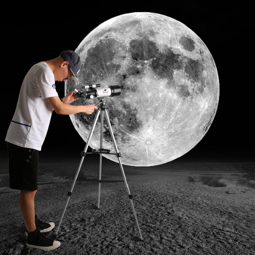 Telescope, 70mm Aperture 400mm AZ Mount Astronomical Refracting Telescope for Kids Beginners - Travel Telescope with