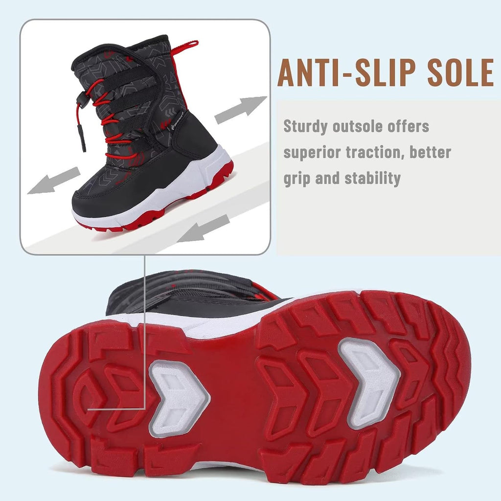 Winter Snow Boots for Boy and Girl Outdoor with Fur Lined(Toddler/Little Kids)