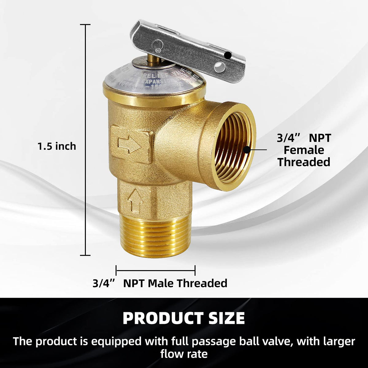 VAV 3/4" Tankless WaterHeater Valve Kit, Pressure Relie Valve, CSA Listed
