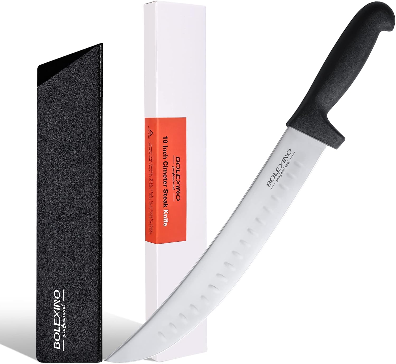 Curved Cimeter Butcher Knife 10 Inch, High Carbon Japanese Steel