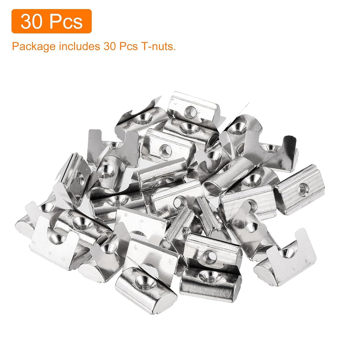 uxcell 30Pcs M4 T Nut Roll in Spring T Nut 3030/4040 Series W/Spring Sheet