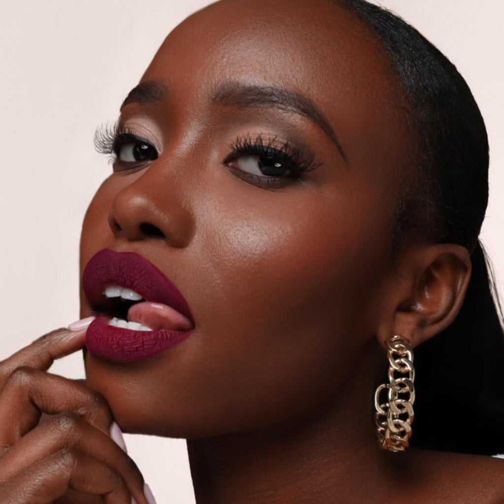 Nonstop Liquid Matte Lipstick, Muse (Deep Berry) - High Pigment - One Swipe - Long Lasting - Jojoba Oil, Vitamin E