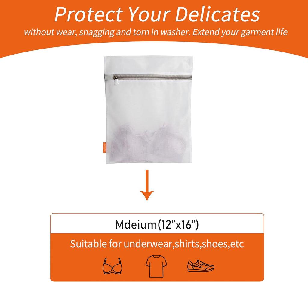 Mesh Laundry Bags 3 Pack (12 x 16" Medium) | Durable Zipper