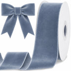 10 Yards Dusty Blue Velvet Ribbon for Christmas Tree, 2 Inch