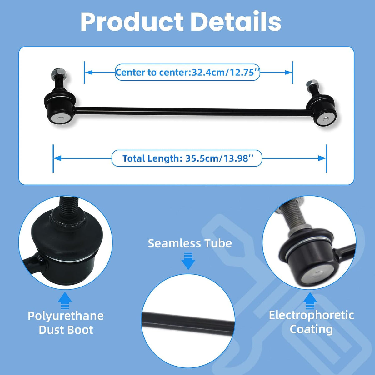 2Pcs K750604 K750605 Front Stabilizer Sway Bar Link Compatible with Acura 2013-2022 ILX, Compatible with Honda Civic 2012 2013 2014 2015