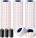 30 Rolls 15000pcs White Price Gun Labels for Mx-5500 Labeller White Pricemarker Stickers Plus 3 Piece Refill Ink Rolls