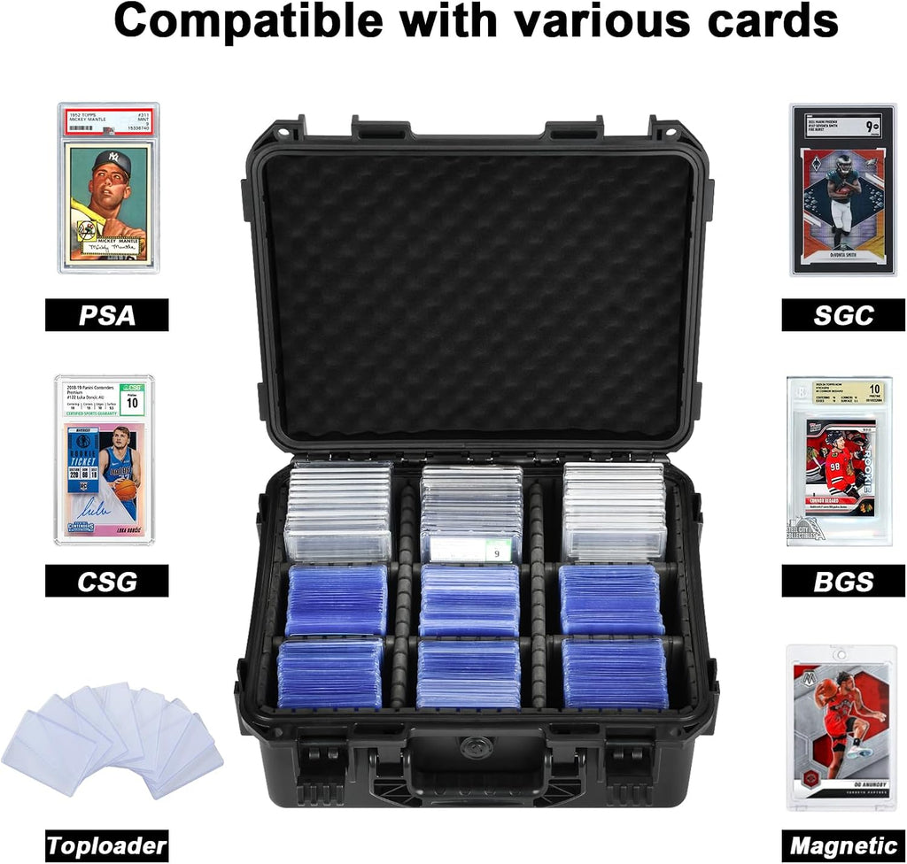 Graded Card Case Storage Box - Fits PSA BGS SGC Toploaders Magnetic Holder | Trading Card Storage Organizer, Hard
