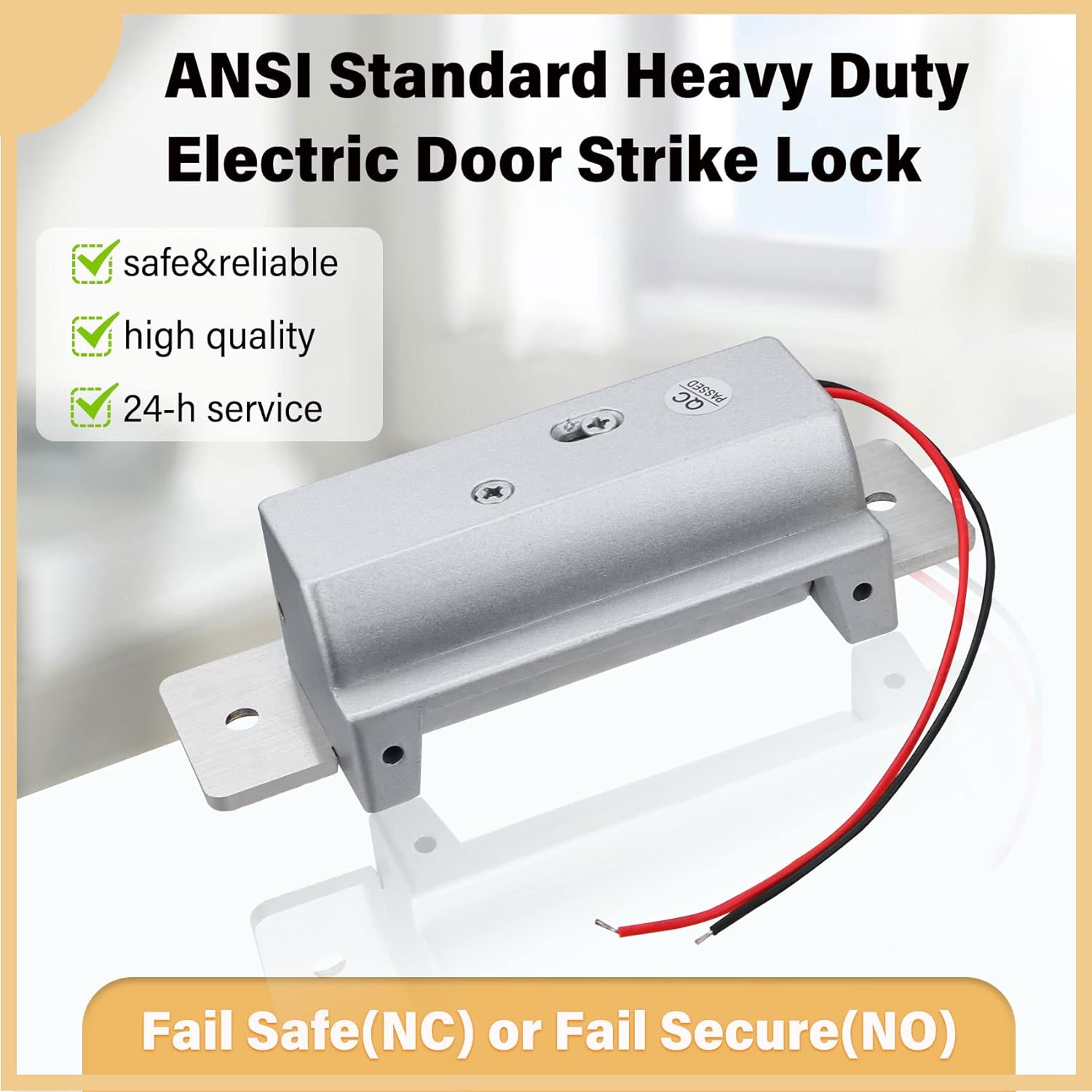 Heavy Duty Electric Door Strike Lock，ANSI Standard Fail-Secure/Fail-Safe Electric Strike Lock for Door Access Control
