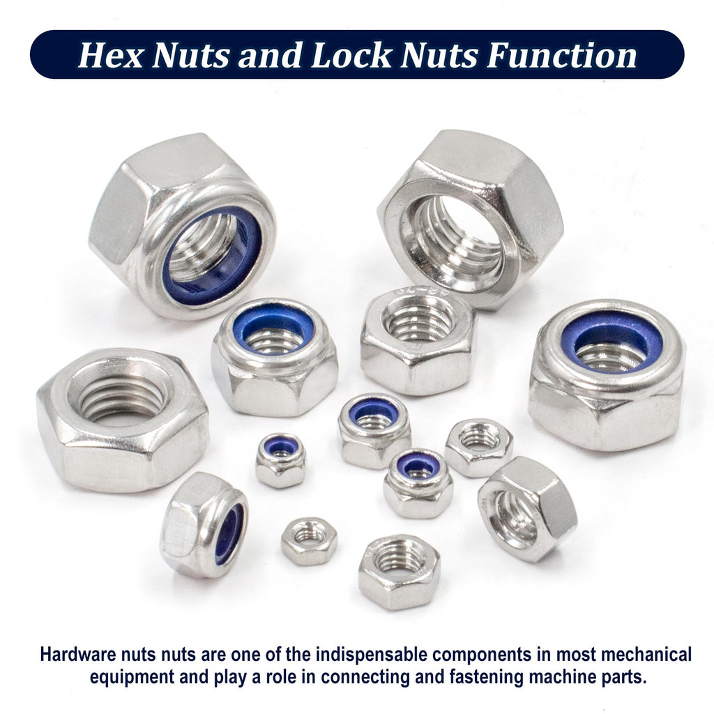 360Pcs Metric Hex Nut & Lock Nuts Assortment Kit (M3-M12) Hardware Nut